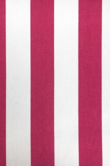 Cotton Upholstery 1.5" Stripe In Fuchsia And White0