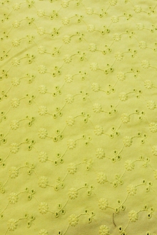 Cotton Lycra Embroidery Eyelet in Chartreuse1