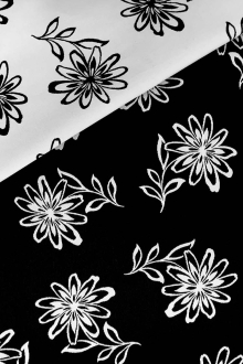 Polyester Double Face Jacquard with Daisies0