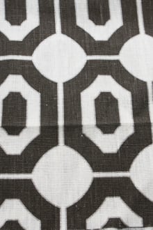Linen Upholstery Geometric Print0