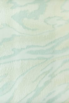 Silk and Viscose Blend Fil Coupé Organza with Pastel Swirls0