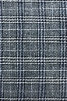 Silk Linen Wool Plaid Suiting in Grey and Blue0