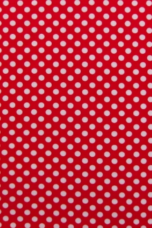 Cotton Jersey Polka Dot Print in Red0