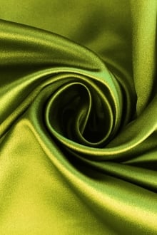 Italian Silk Duchesse Satin in Leaf Green0
