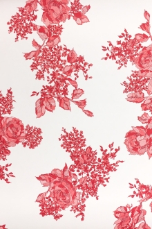 Printed Silk Couture Gazar with Roses0