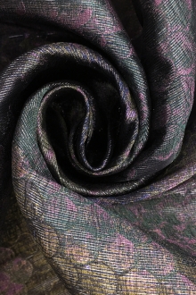 Armani Silk and Metal Jacquard with Scale Patterns0