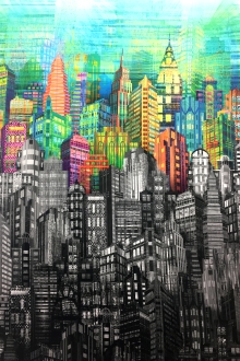 City Skyline Printed Cotton0