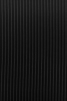 Poly Blend Flat Crepe Pinstripe in Black and White0