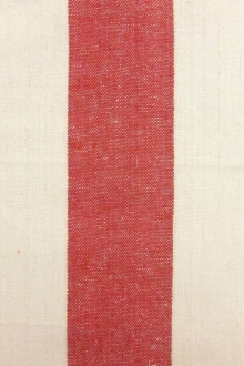Cotton Upholstery 3" Stripe In Red And Ivory0