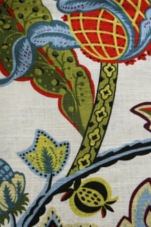 Linen Viscose Upholstery Floral Print0