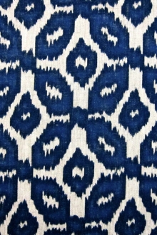 Linen Upholstery Ikat Print0