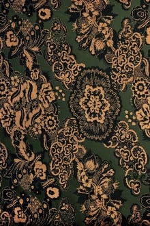 Metallic Jacquard with Rows of Flowers0