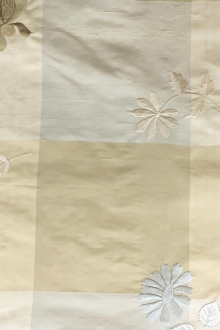 Embroidered Silk Taffeta Check with Small Flowers0