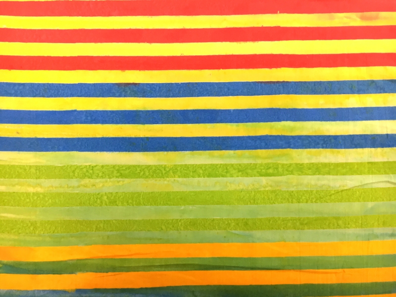 Multicolor Cotton Striped Batik0