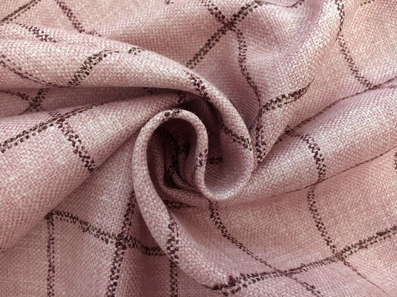 Italian Silk Linen Wool Blend Window Pane in Blush1