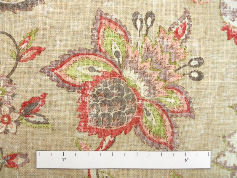 Linen Viscose Upholstery Floral Paisley Print1