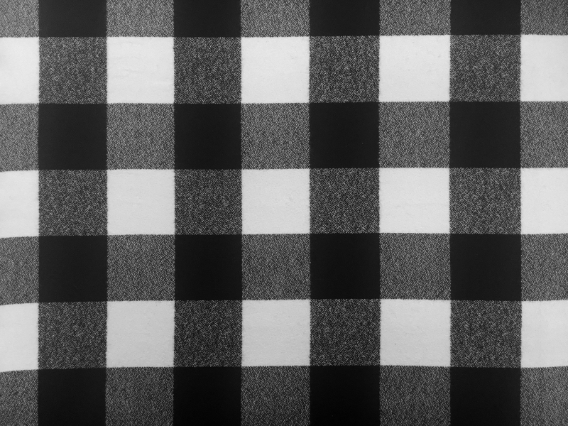 Cotton Mammoth Flannel Check Black and White0