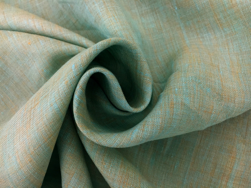 Two Toned Lightweight Linen in Turquoise Ochre1