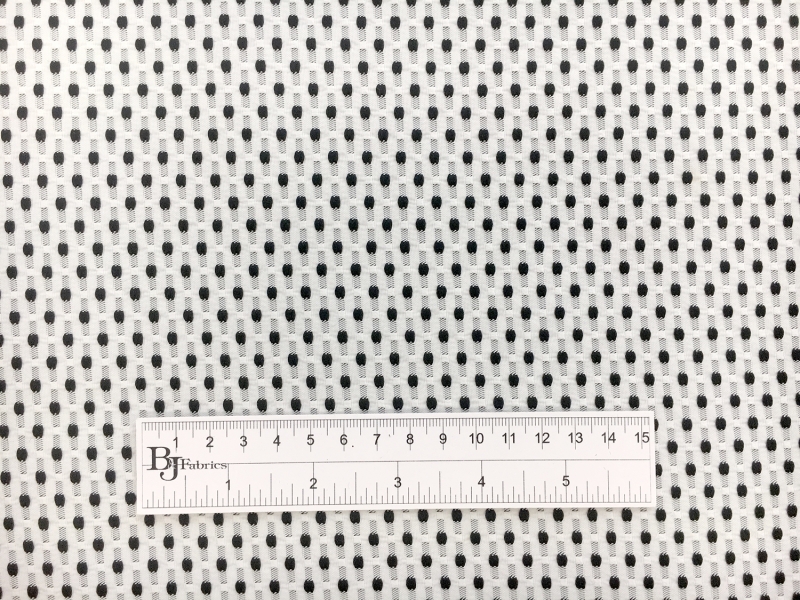 Polyester Swiss Dot Brocade with Black Dots2