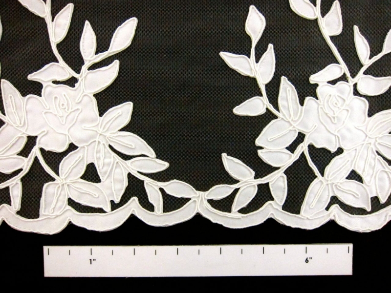 Corded Satin Appliqué on Illusion in Ivory1
