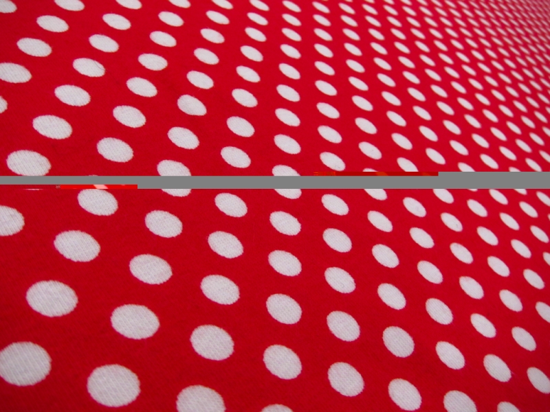 Cotton Jersey Polka Dot Print in Red2