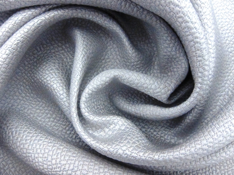 Silk and Wool Hammered Satin in Platinum