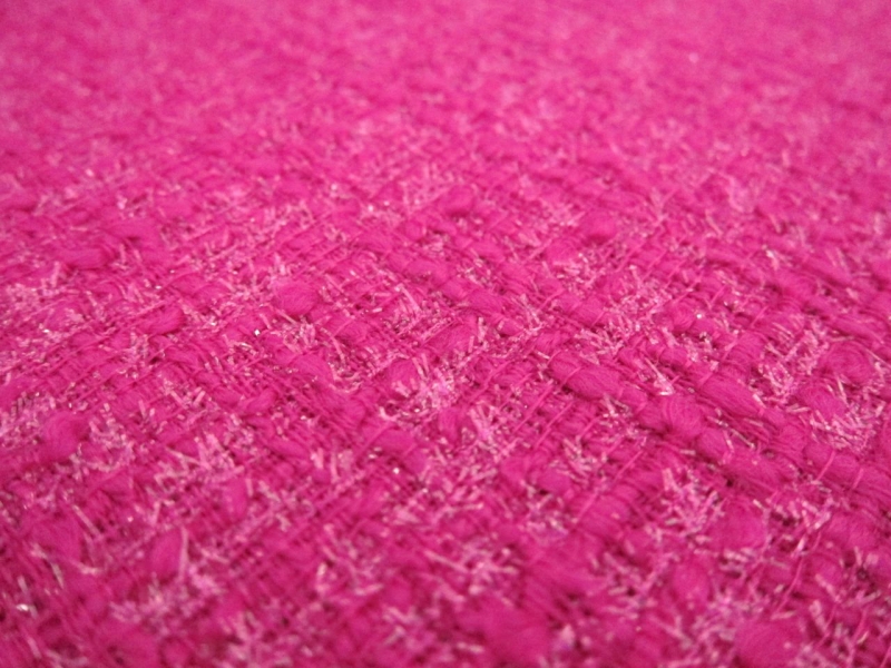 Wool and Nylon Lurex Tweed in Fuchsia2