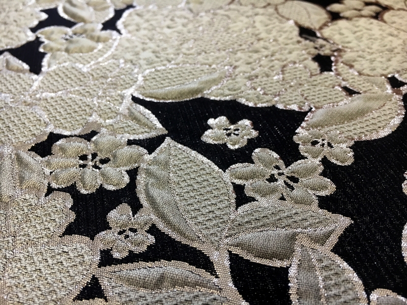 Silk Blend Metallic Cloqué Brocade with Floral Motifs2