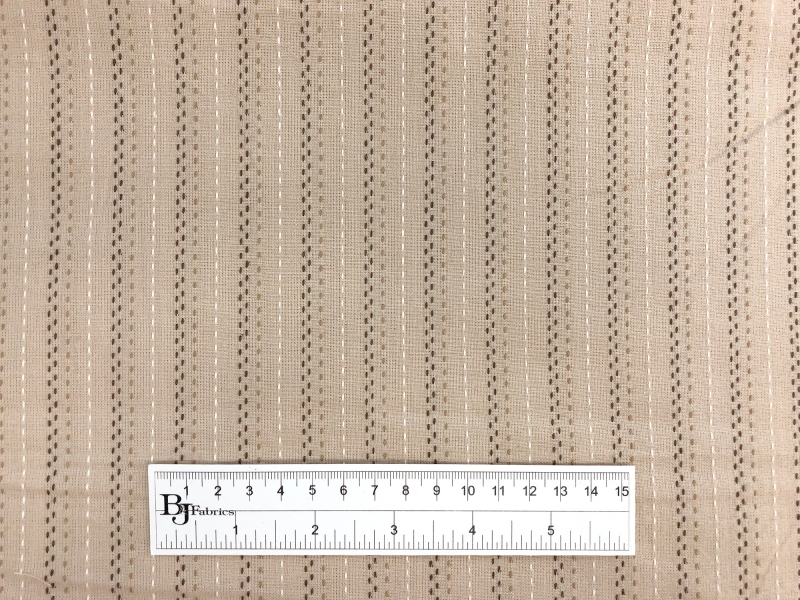 Beige Pinstripe Cotton Woven Novelty 3