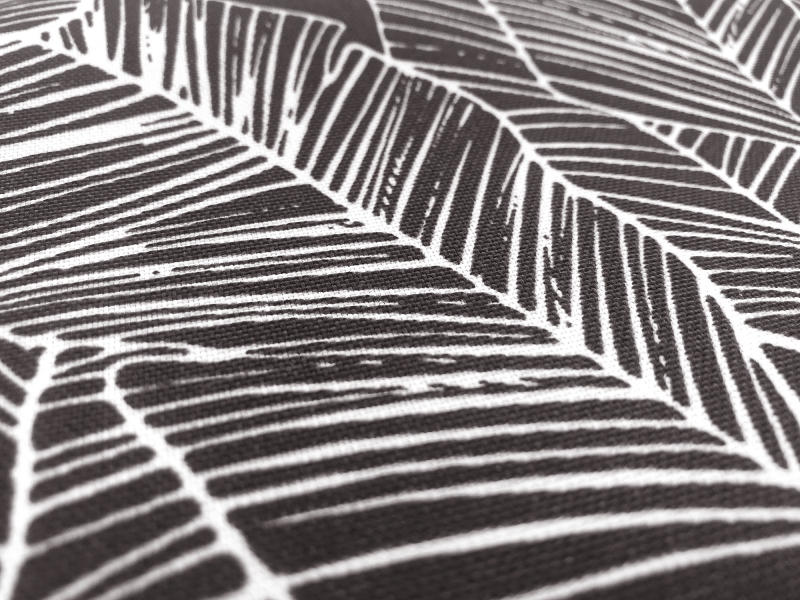 Charcoal Leaves Polyester Outdoor Print2
