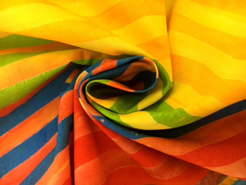 Multicolor Cotton Striped Batik1