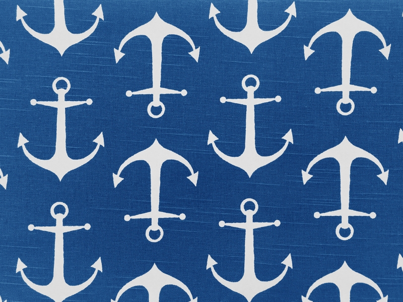 Cotton Canvas With Anchor Print0