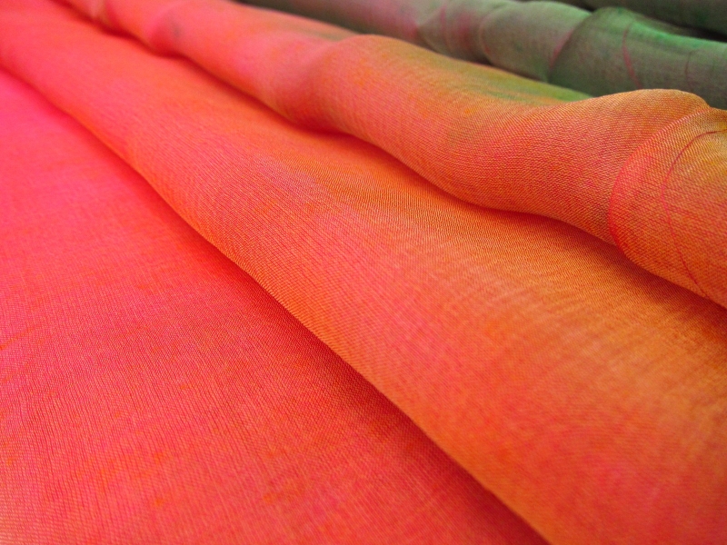 Iridescent Tie Dye Ombré Silk Chiffon2