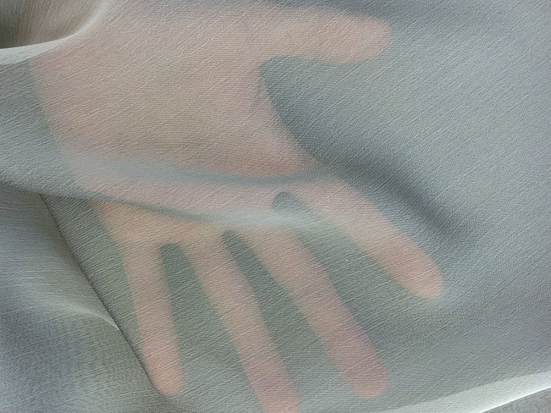 Iridescent Polyester Chiffon in Light Grey | B&J Fabrics
