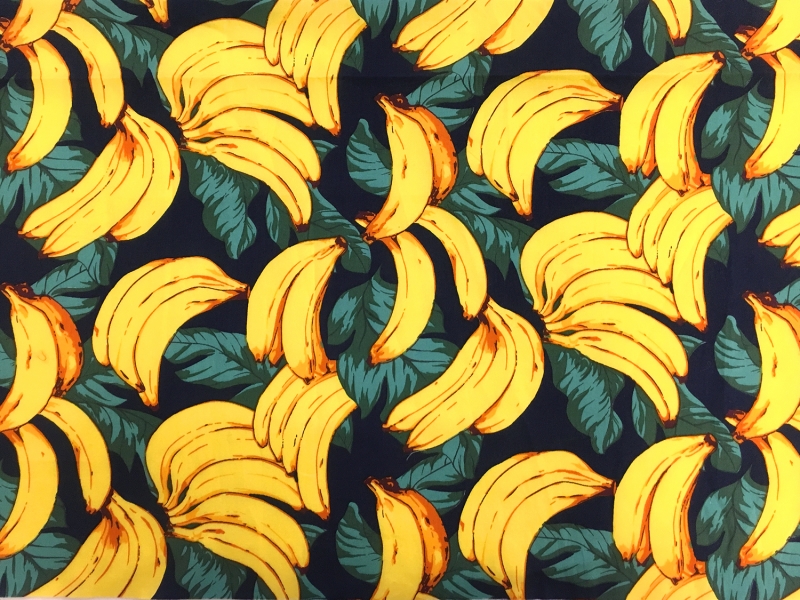 Cotton Broadcloth Banana Bunches Print0