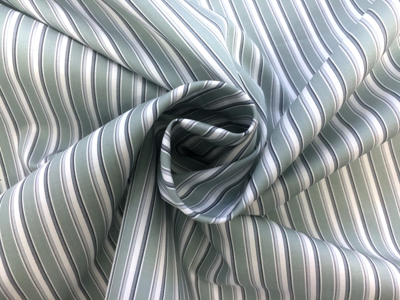 Italian Cotton Shadow Stripe in Sage1