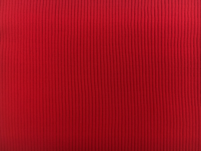 Nylon Rib Knit in Red
