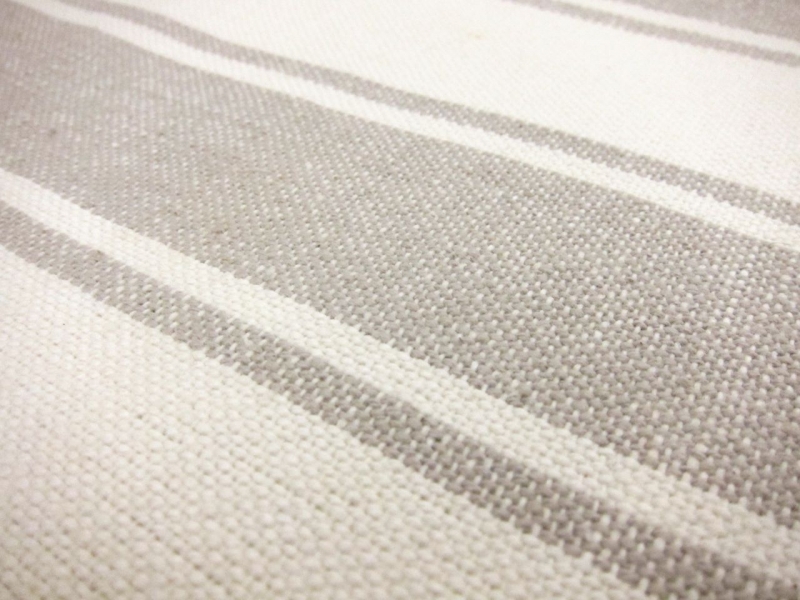 Cotton Upholstery 2.75" Stripe In Pewter and White1