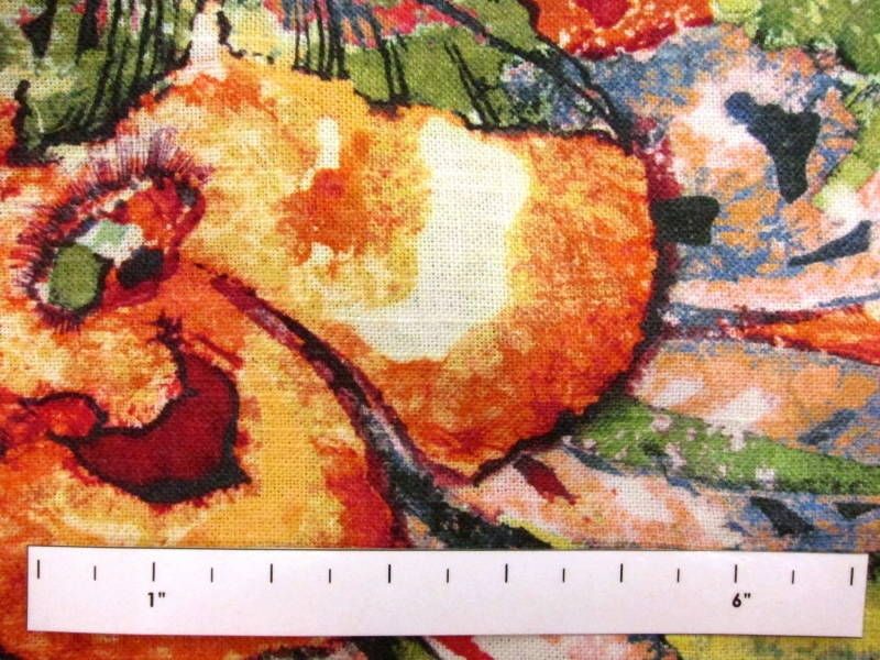 Linen Rayon Blend Upholstery Floral Print1