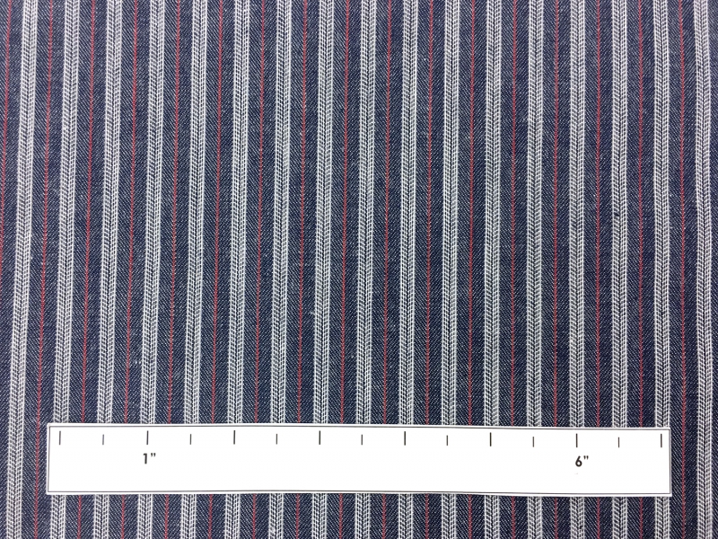 Japanese Woven Striped Cotton Denim 1