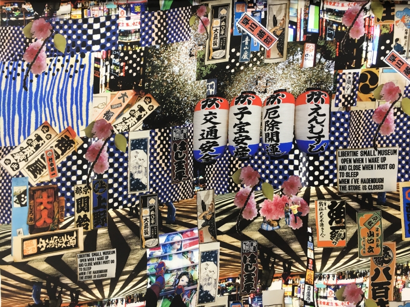 Libertine Printed Cotton and Rayon Sateen with a Tokyo Scene Collage0