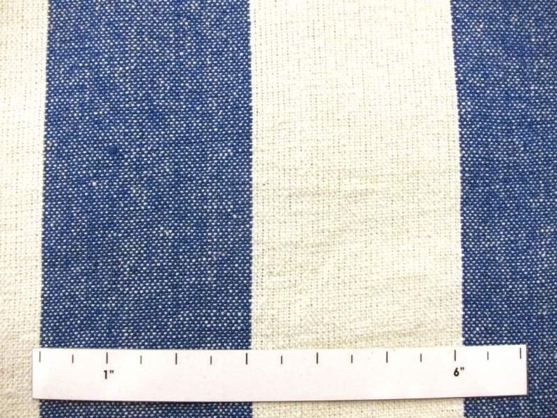 Cotton Upholstery 3" Stripe In Blueberry And Ivory1