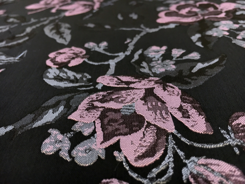 Polyester Jacquard Brocade with Florals2