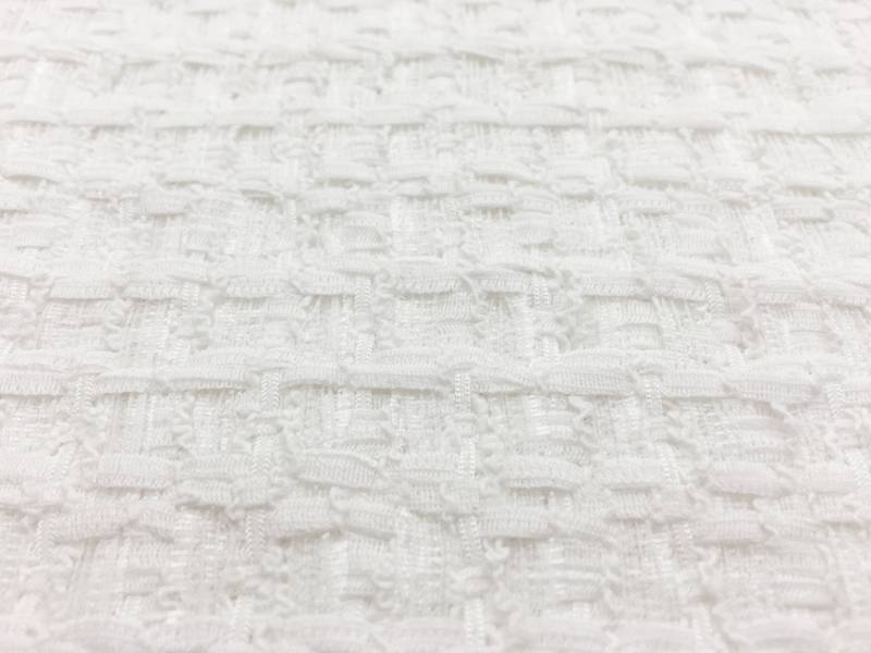 Cotton Nylon Lurex Tweed in White2