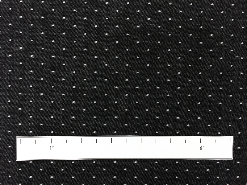 Cotton Chambray Dots In Black1