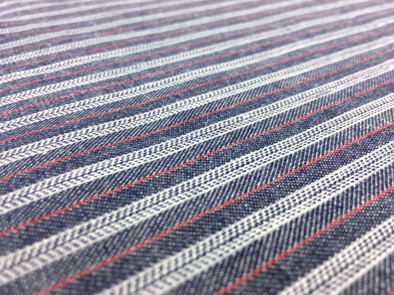 Japanese Woven Striped Cotton Denim 2