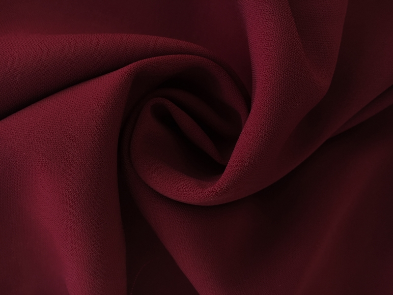 Polyester and Spandex Stretch Crepe in Bordeaux0