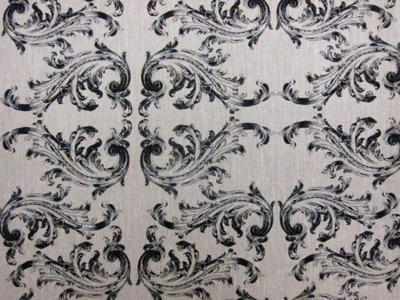 Linen Upholstery Filigree Print1