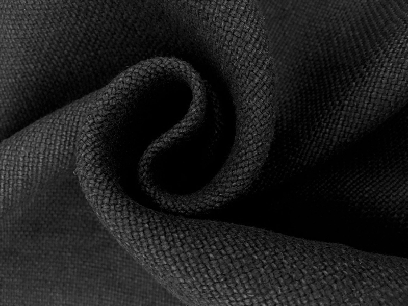 Belgian Laundered Upholstery Linen in Black1