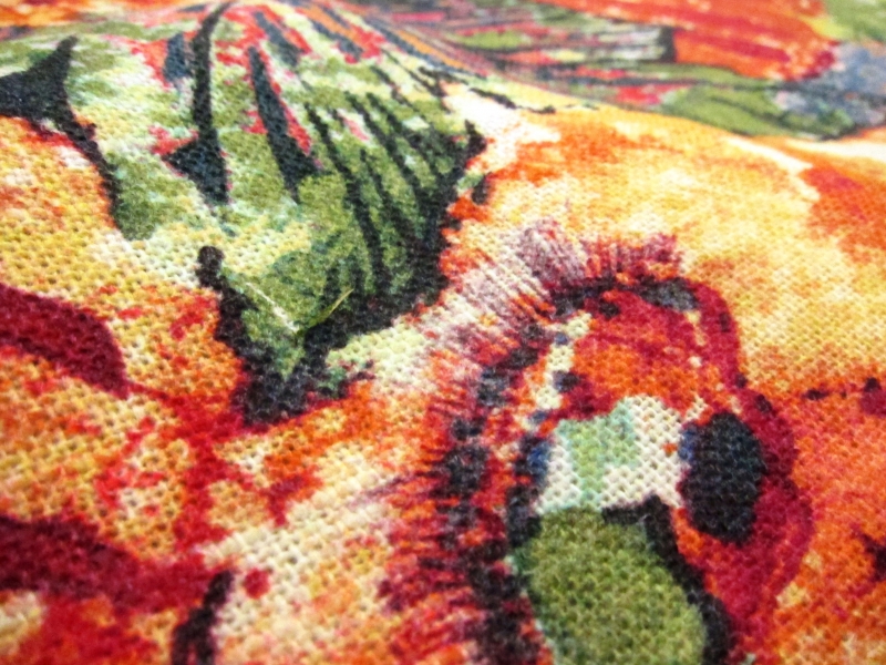 Linen Rayon Blend Upholstery Floral Print2